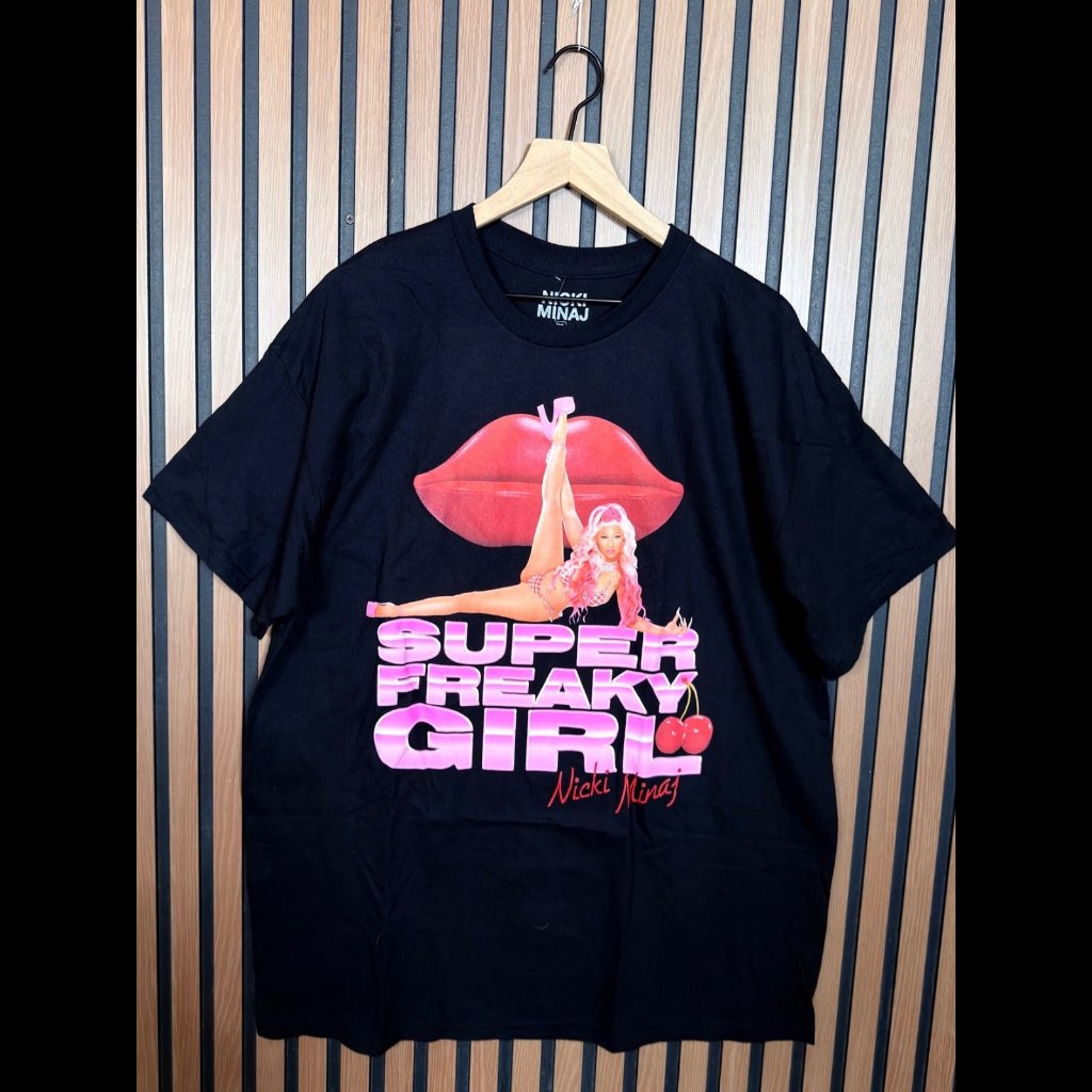 New Nicki Manaj T Shirt Xl Mens Black Super Freaky Girl Spencers Short Sleeve